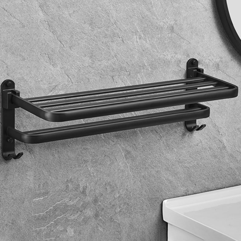 BowLift | Matt Black 5-piece Modern Bathroom Accessory Set with Shelf/Tower Bar & Paper Holder