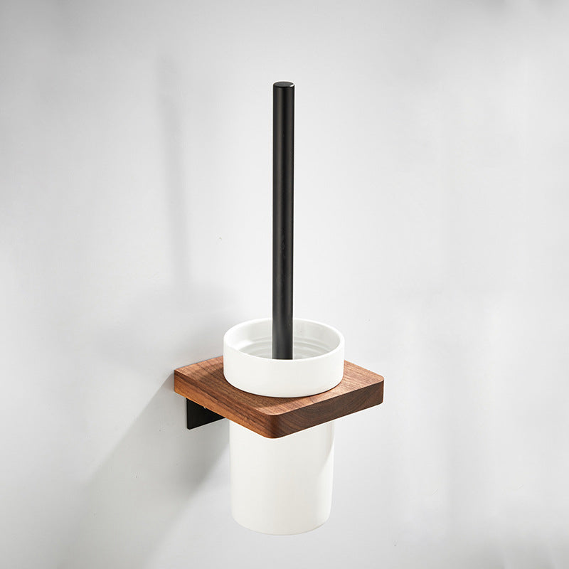 BowLift | Wood and Aluminum Bath Accessories Set Black Bathroom Accessories Kit