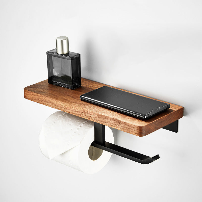 BowLift | Wood and Aluminum Bath Accessories Set Black Bathroom Accessories Kit