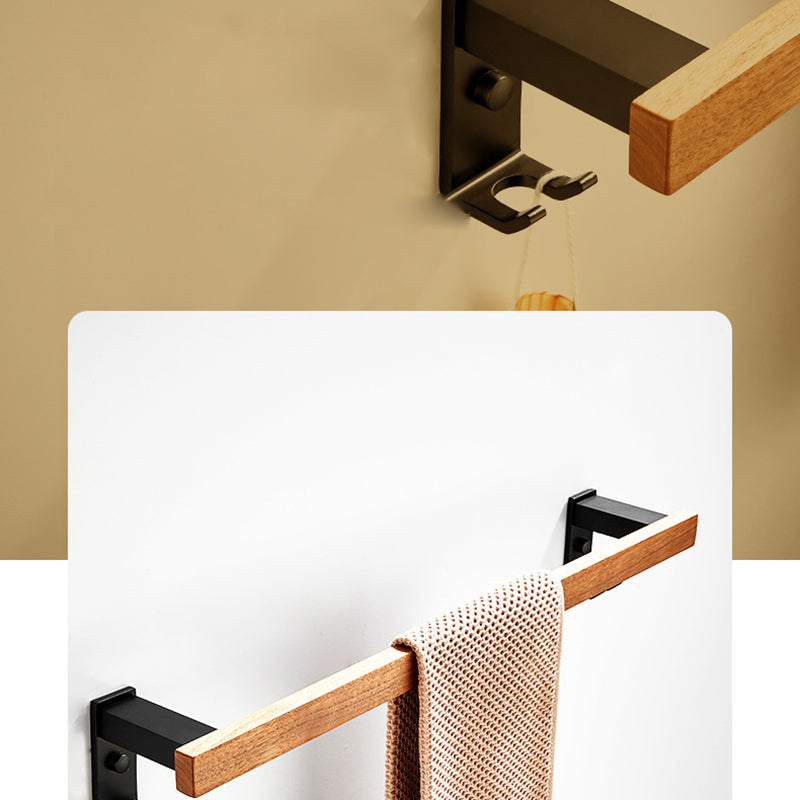 BowLift | Wood and Aluminum Bath Accessories Set Black Bathroom Accessories Kit
