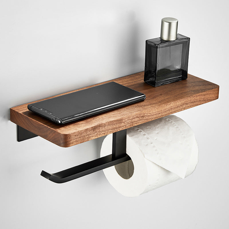 BowLift | Wood and Aluminum Bath Accessories Set Black Bathroom Accessories Kit