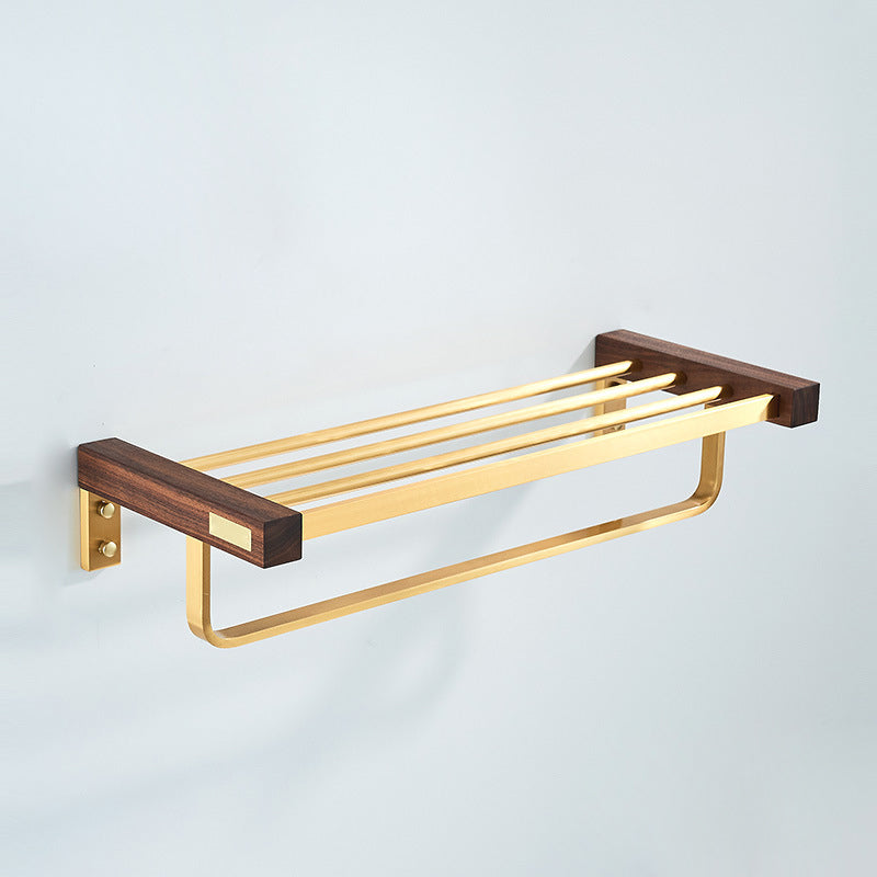 BowLift | Wood and Aluminum Bath Hardware Set Golden Bathroom Accessory Set