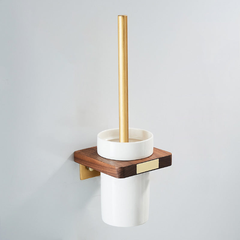 BowLift | Wood and Aluminum Bath Hardware Set Golden Bathroom Accessory Set