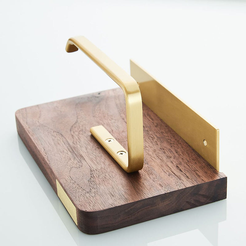 BowLift | Wood and Aluminum Bath Hardware Set Golden Bathroom Accessory Set