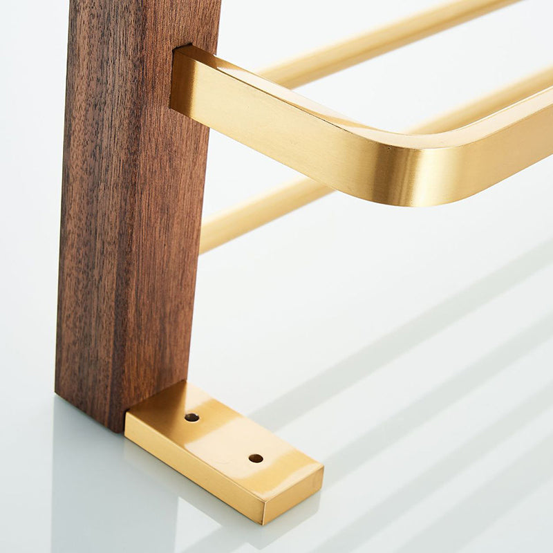 BowLift | Wood and Aluminum Bath Hardware Set Golden Bathroom Accessory Set