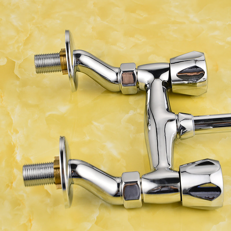 BowLift | Contemporary Widespread Sink Faucet Knob Handle Goose Neck Arc Solid Brass Faucet