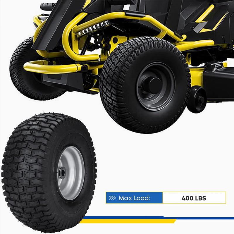 BowLift | 15x6-6" Lawn Mower Tires 2pcs Turf Tires 3" Centered Hub 3/4" Bushing for Riding Mowers