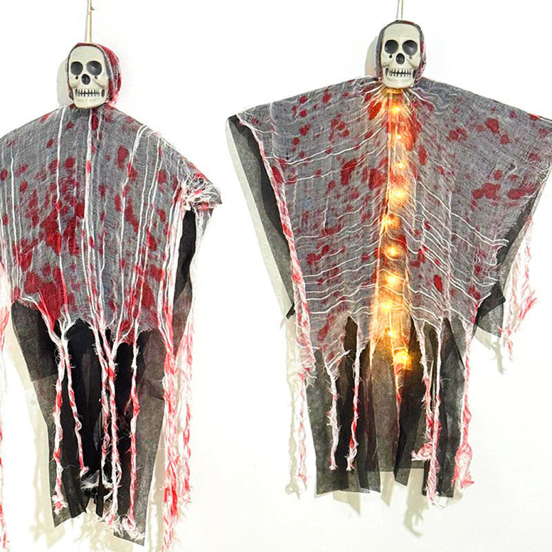 BowLift | Halloween Hanging Decoration – Blood Red Luminous Skull Ghost
