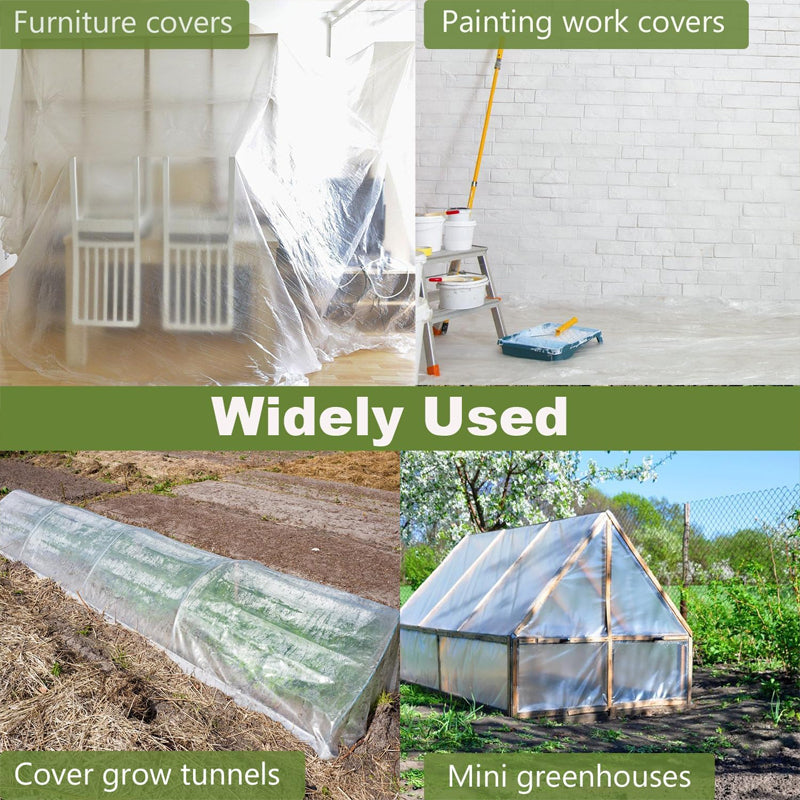 BowLift | 12 x 25 ft Greenhouse Plastic Sheeting 6 Mil Clear Greenhouse Film Polyethylene UV Resistant Sheeting