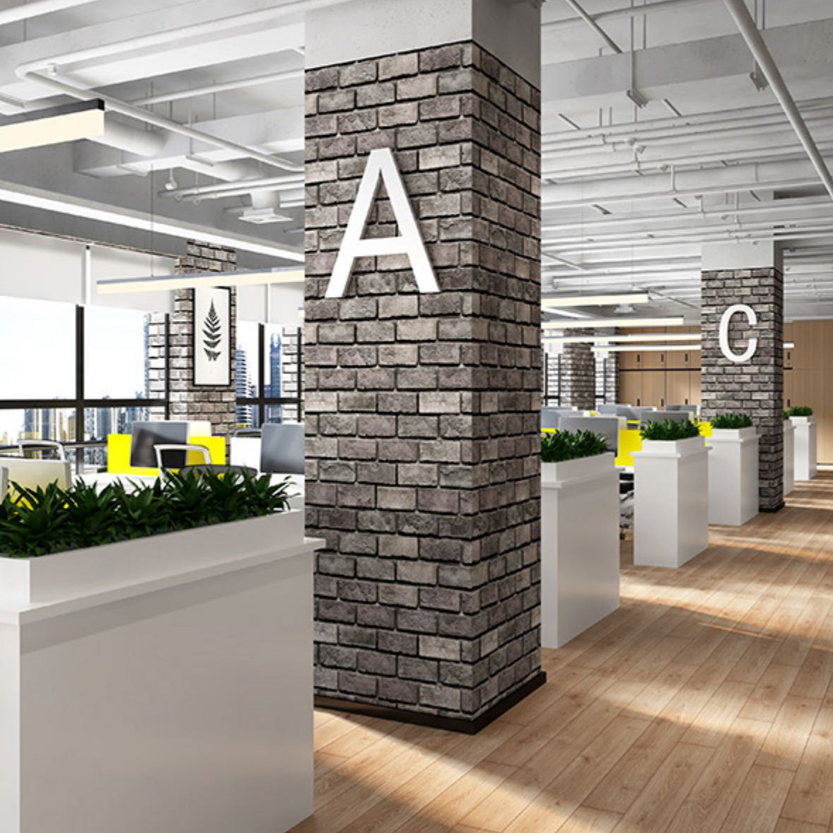 BowLift | Industrial Wall Plank Brick Pattern Bathroom and Living Room Wall Panels