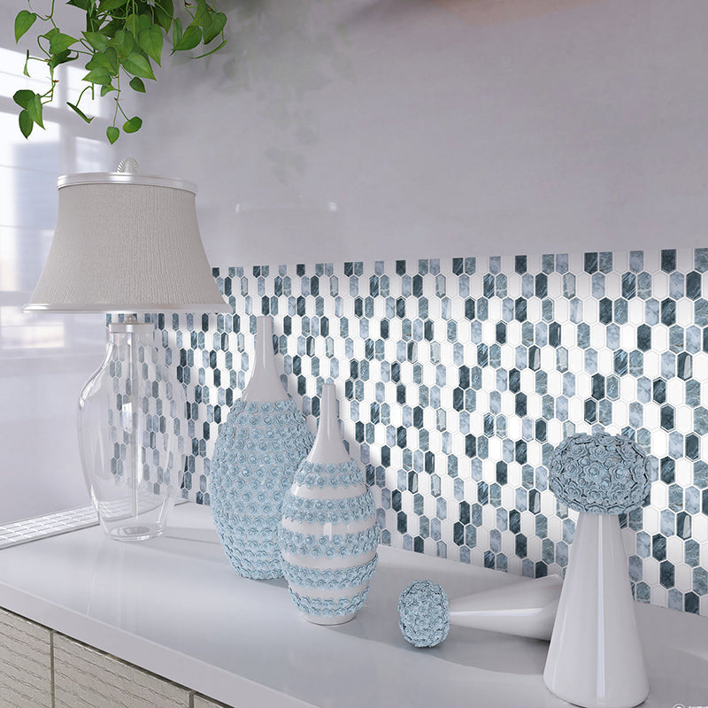 BowLift | Polygon Peel and Stick Wall Tile PVC 30 cm x 30 cm Peel and Stick Tile for the Kitchen