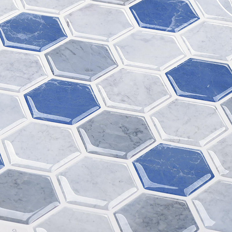 BowLift | Polygon Metal Peel and Stick Back Wall Tile PVC Peel and Stick Tile for the Kitchen