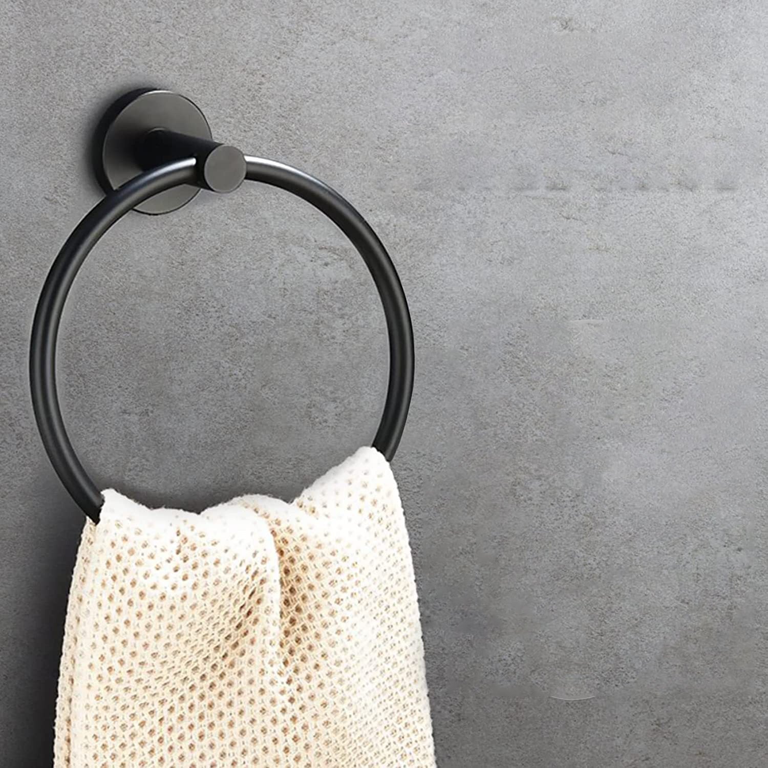 BowLift | Matt Black Bathroom Accessory Set Stainless Steel Towel Bar/Paper Holder/Bath Towel Hook