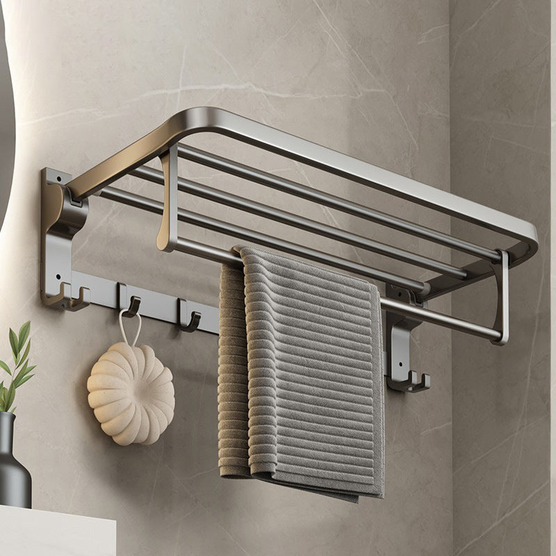 BowLift | Contemporary Gray Bathroom Hardware Set Bathroom Shelf/Towel Bar Including Bathroom Set