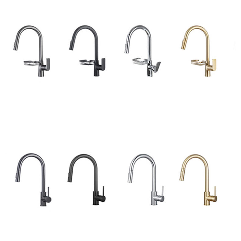 BowLift | Goose Neck Kitchen Sink Faucet Three-Way with Pull-Down Spray Head