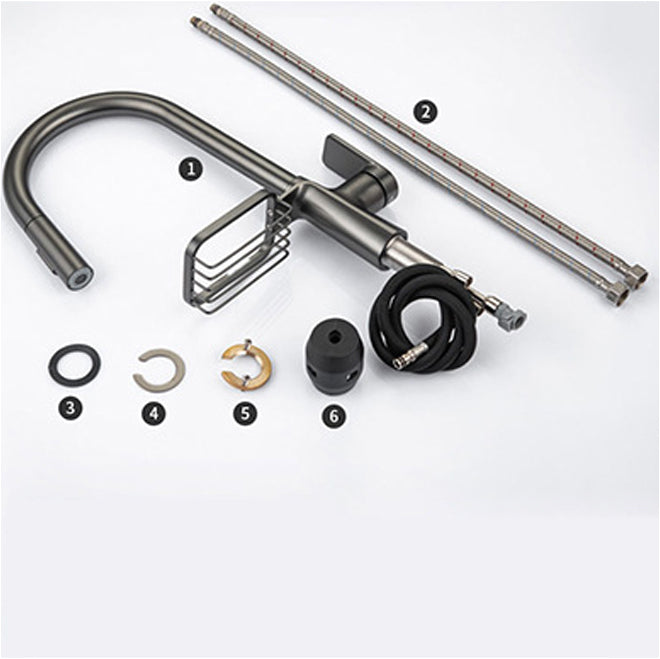 BowLift | Goose Neck Kitchen Sink Faucet Three-Way with Pull-Down Spray Head