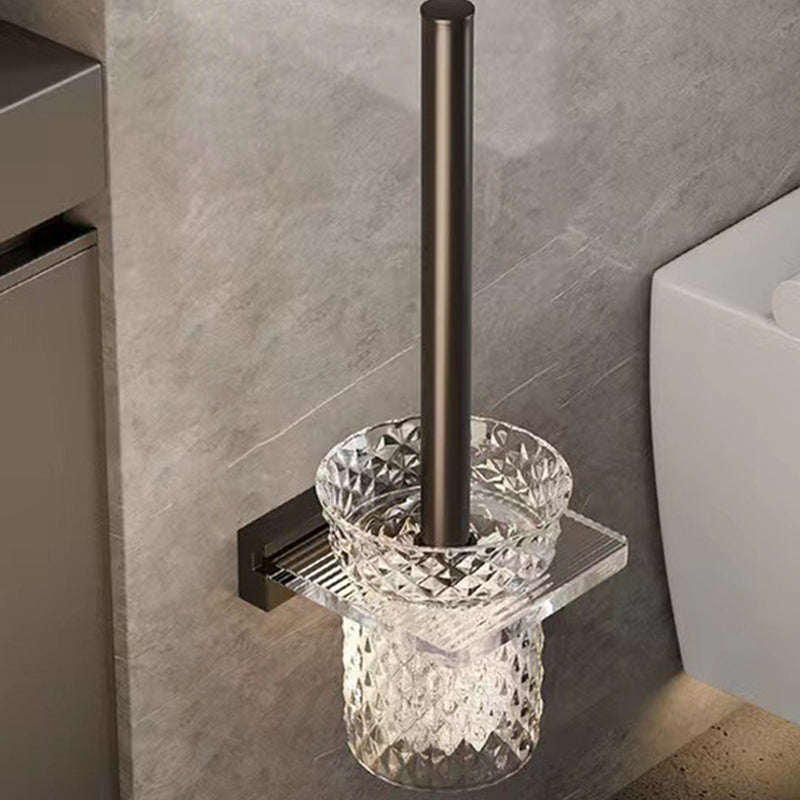 BowLift | Mattes Black Bathroom Hardware Set Metal & Acrylic Bathroom Shelf/Towel Holder/Bathrobe Hook