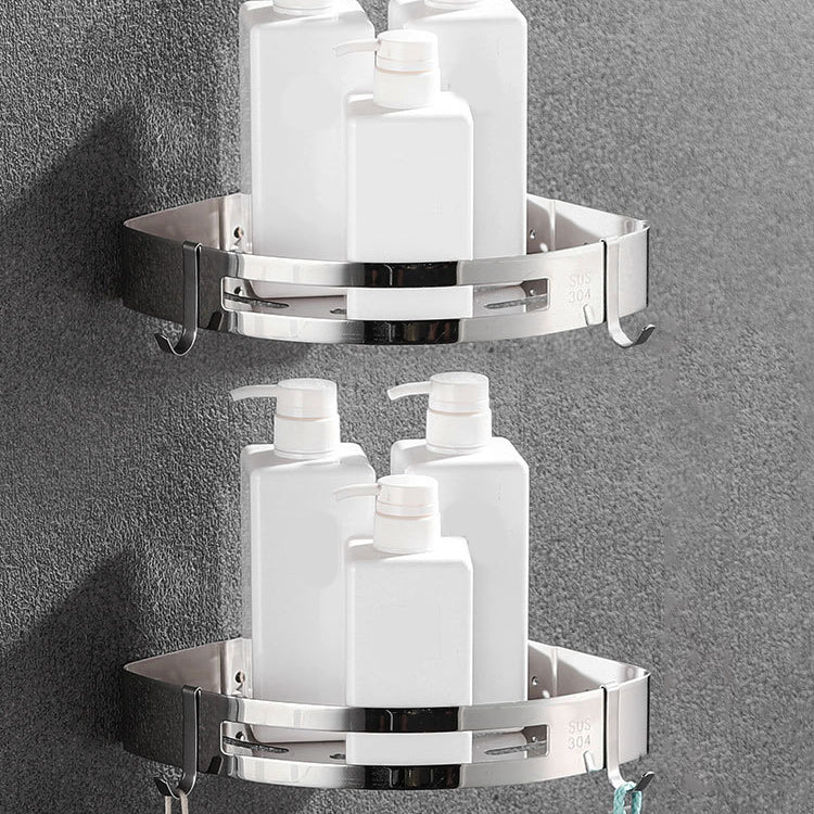 BowLift | Polished Chrome Bathroom Accessories Set made of Stainless Steel with Bathroom Shelf/Bathrobe Hook/Towel Bar