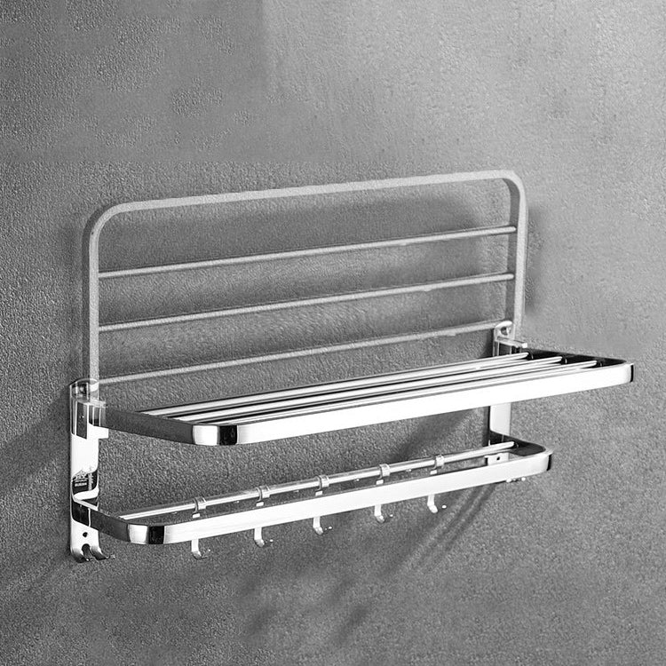 BowLift | Polished Chrome Bathroom Accessories Set made of Stainless Steel with Bathroom Shelf/Bathrobe Hook/Towel Bar