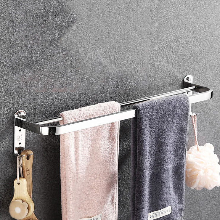 BowLift | Polished Chrome Bathroom Accessories Set made of Stainless Steel with Bathroom Shelf/Bathrobe Hook/Towel Bar