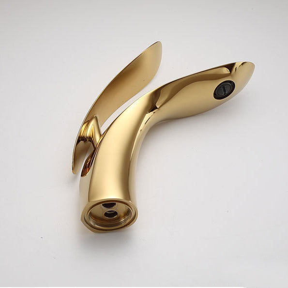 BowLift | Brass 1-Hole Basin Mixer Tap Lever Handle Sink Faucet Round Modern Faucet for Bathroom