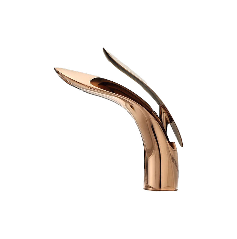 BowLift | Brass 1-Hole Basin Mixer Tap Lever Handle Sink Faucet Round Modern Faucet for Bathroom