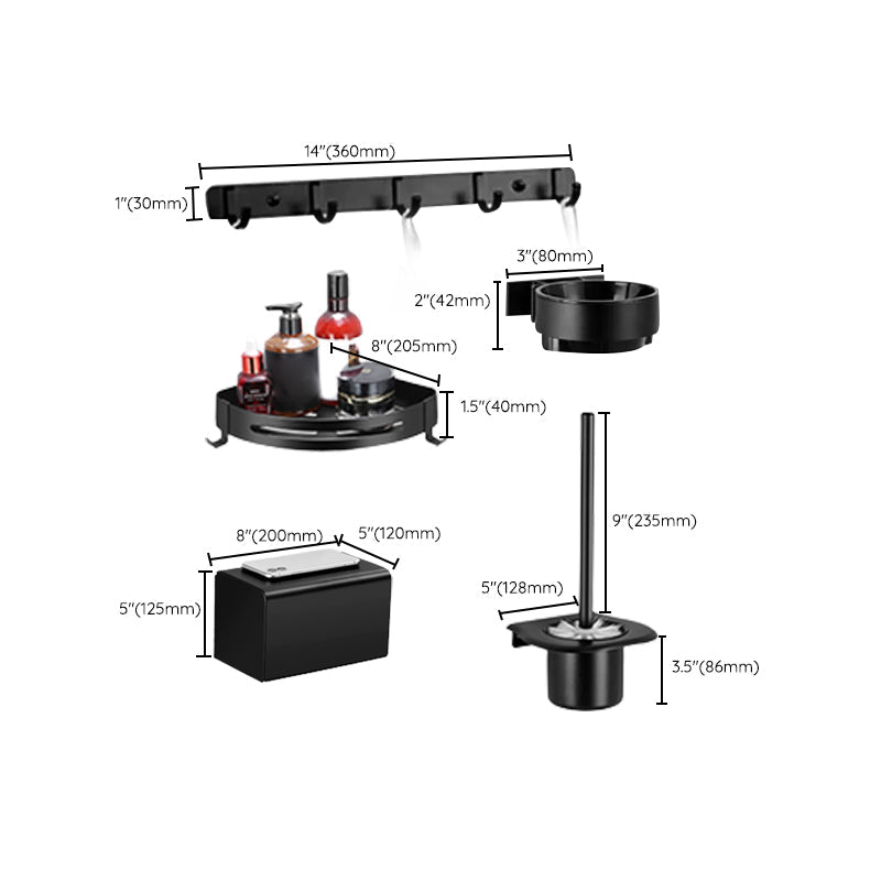 BowLift | Matte black bathroom accessory set Modern bathroom accessory hardware set