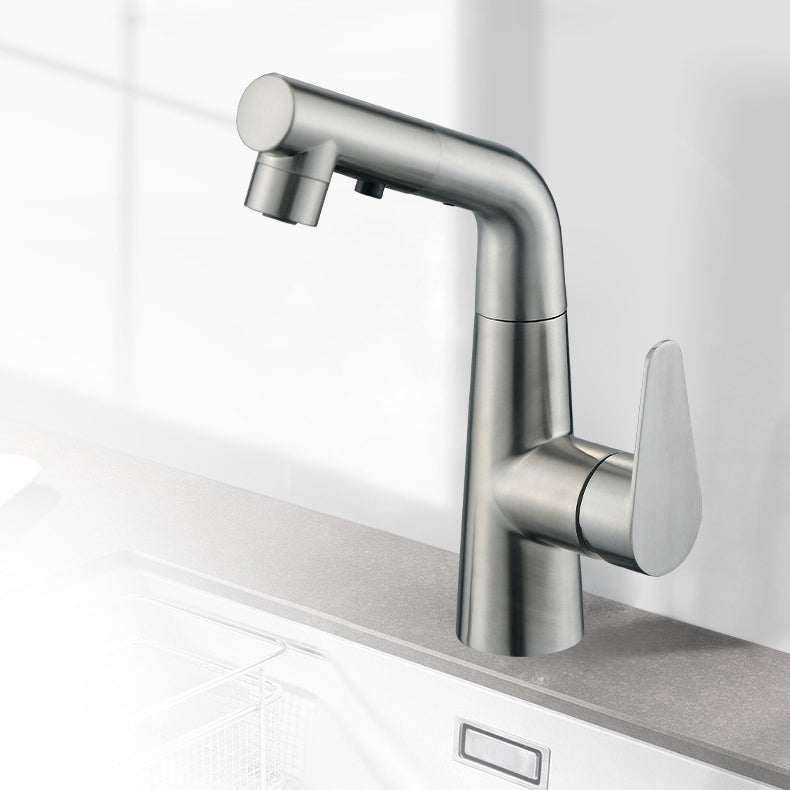 BowLift | Contemporary Vessel Faucet Pull-Out Faucet with Single Lever Handle