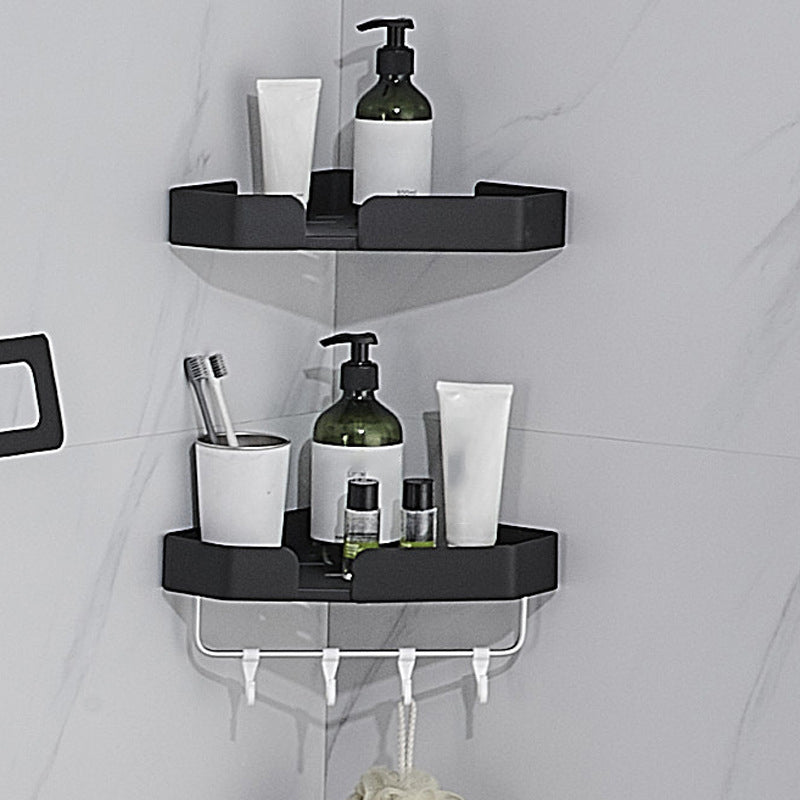 BowLift | 7-piece Bathroom Hardware Set Matte Black/Grey with Bath Shelf/Towel Holder/Bath Towel Hook