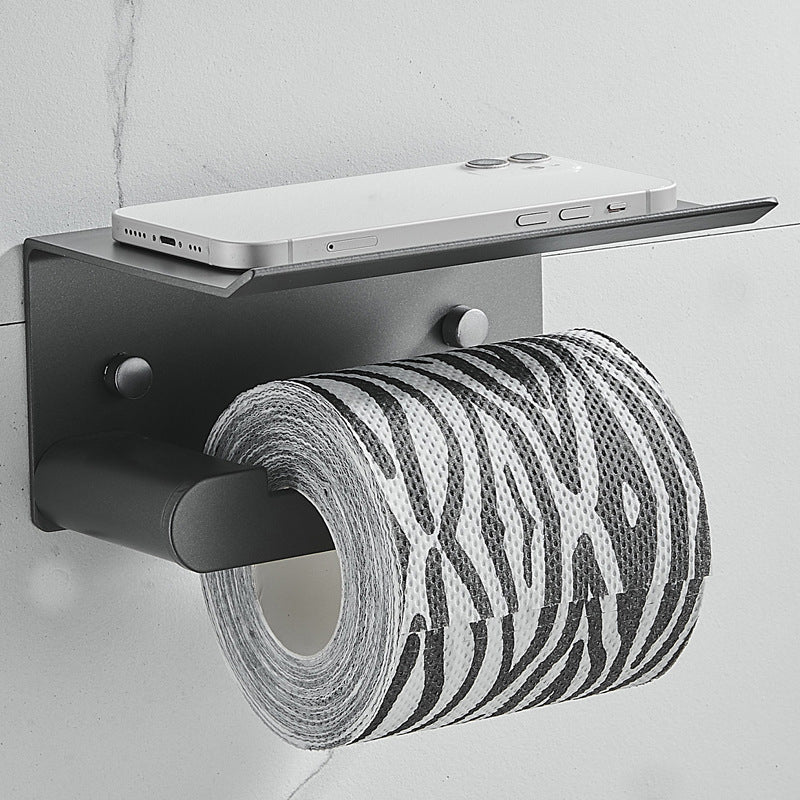 BowLift | 7-piece Bathroom Hardware Set Matte Black/Grey with Bath Shelf/Towel Holder/Bath Towel Hook