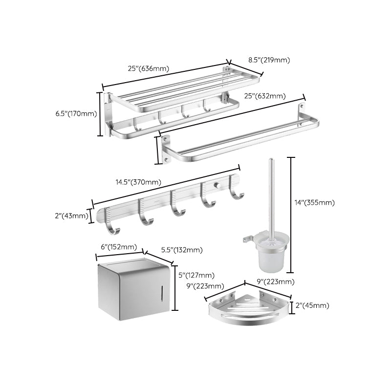 BowLift | Silver Bathroom Accessory Set Modern Bathroom Accessory as Individual Piece or in Set