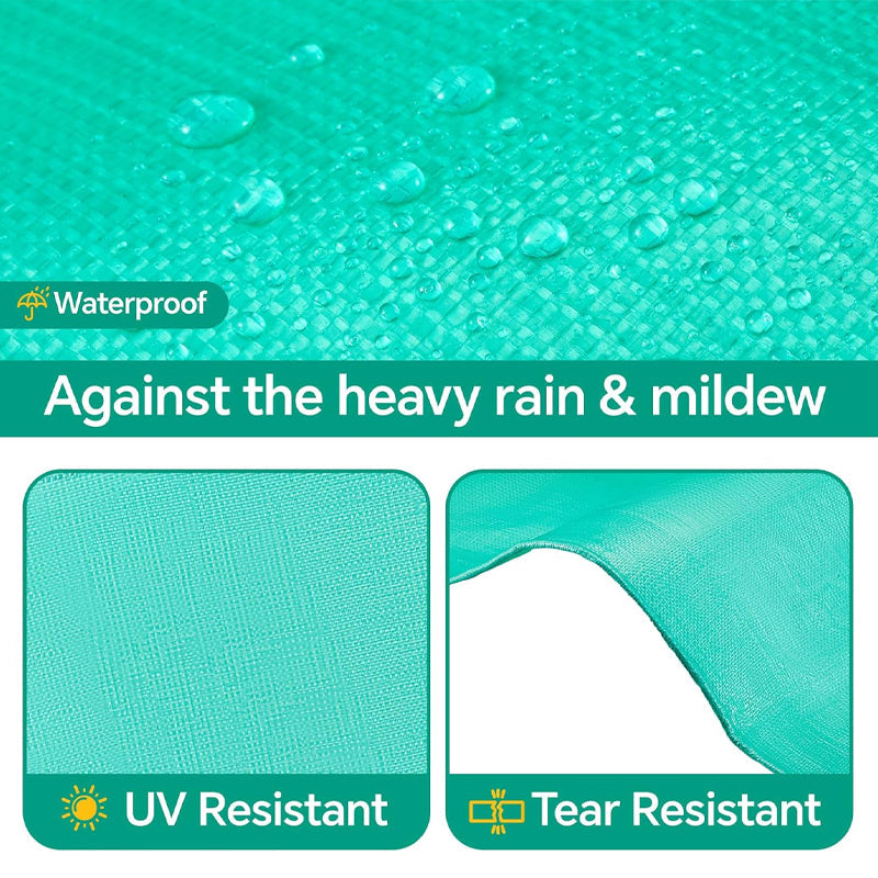 BowLift | 12 x 16FT Tarp Waterproof 15 Mil Green Poly Tarp UV Resistant Greenhouse Tarp for Garden Outdoor Yard
