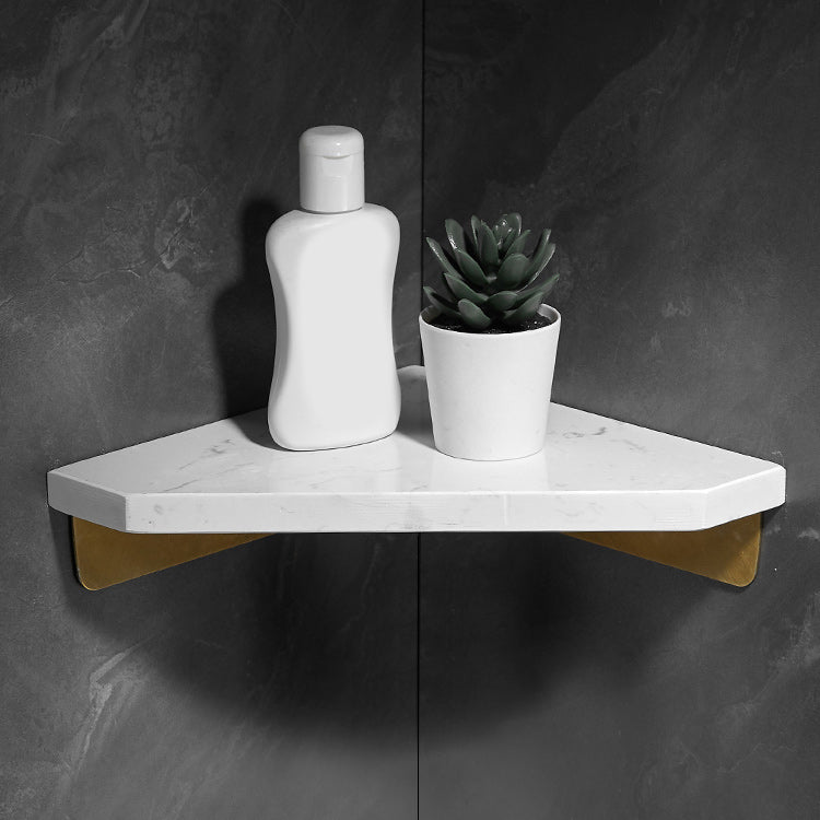 BowLift | Marble 2-piece Bathroom Accessory Set Brushed Metal Bathroom Shelf