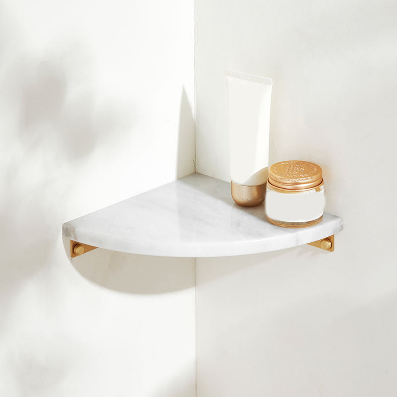 BowLift | 2-piece marble bathroom shelf brass bathroom accessory set in white/green