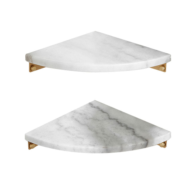 BowLift | 2-piece marble bathroom shelf brass bathroom accessory set in white/green