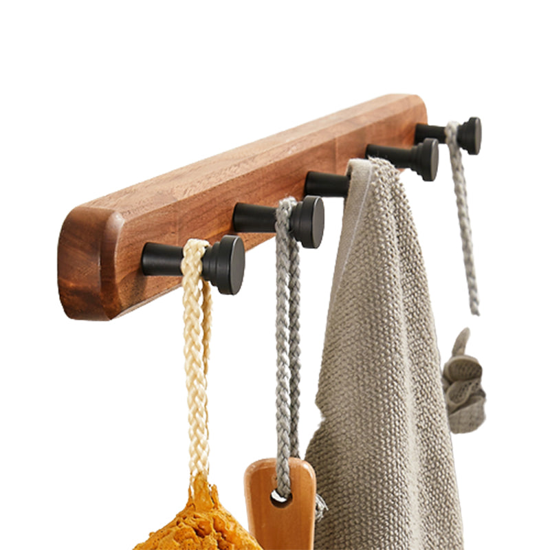 BowLift | Walnut Brown Bathroom Accessory Set Metal Folding Bath Hardware Set