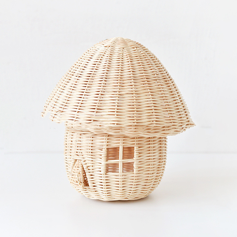 BowLift | Handcrafted Rattan Mushroom House Ornament – Beautiful Woven Decoration for Home