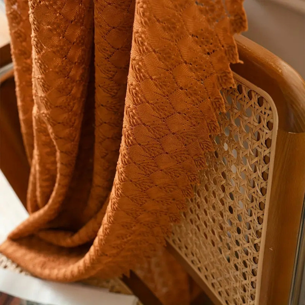 BowLift | Amber Glow Boho Crochet Window Curtain Panel