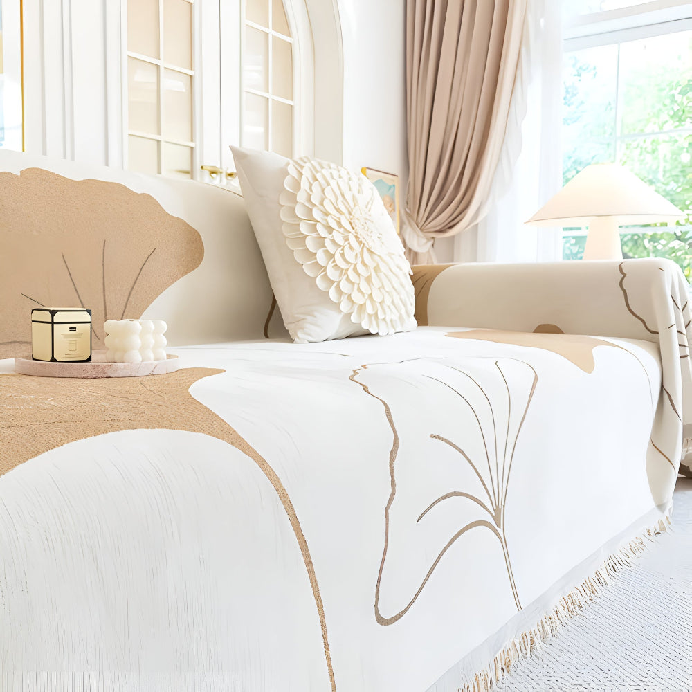 BowLift | Pastoral Style Ginkgo Leaf Sofa Cover