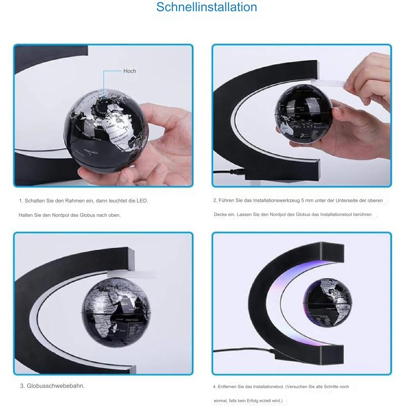 BowLift | Armstrong | Magnetic Levitation Floating Globe Lamp with LED World Map
