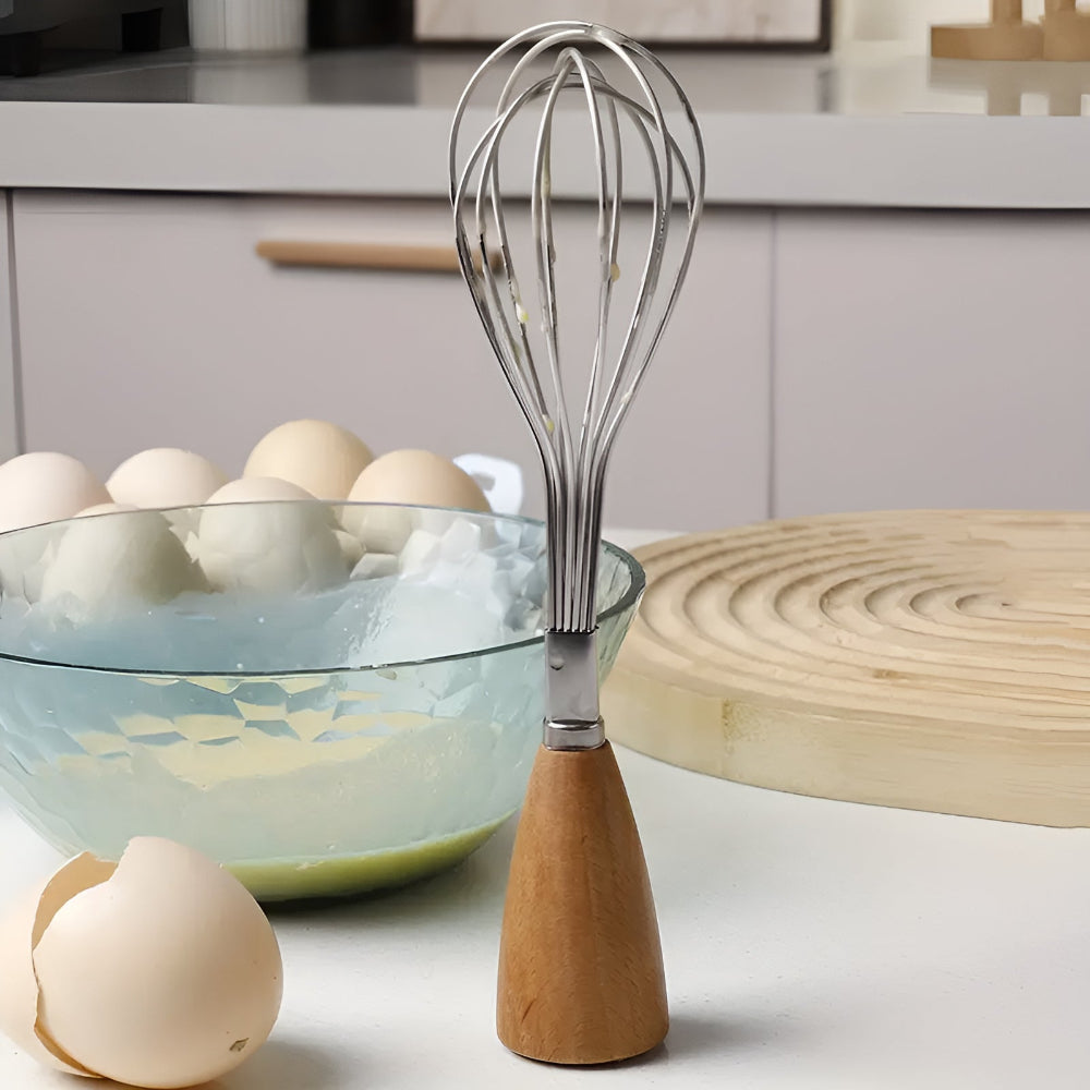 BowLift | Mini Whisk with Wooden Grip