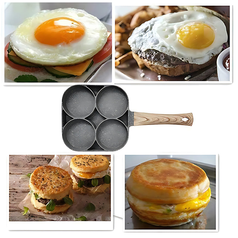 BowLift | Four-hole egg pan, breakfast omelette household frying pan non-stick pan