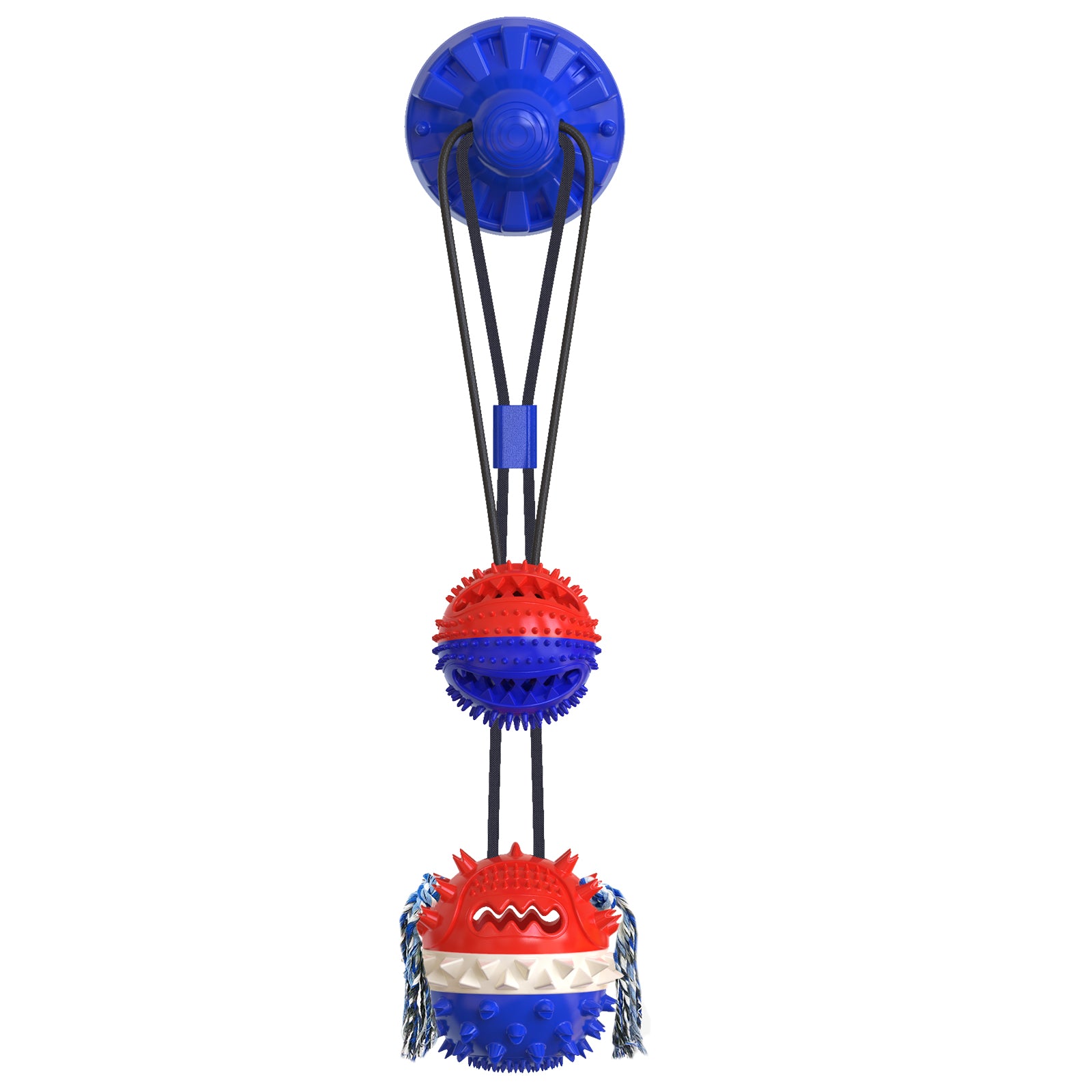Enhanced Suction Cup Rope Ball Type B – Double Ball Chew Toy for Dogs