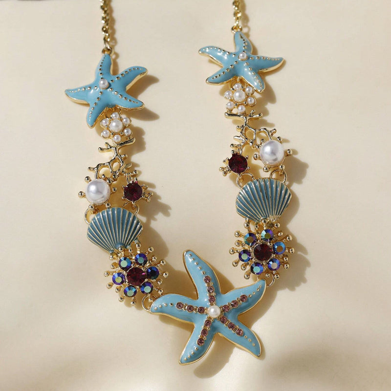 BowLift | Shell Starfish Pearl Necklace