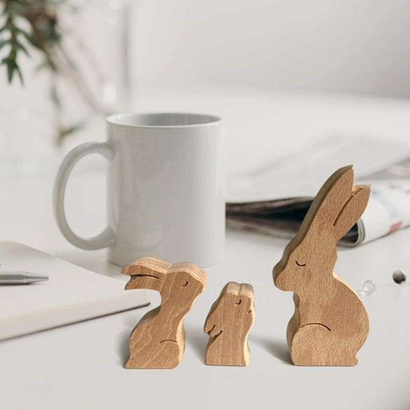BowLift | Cute Animal Family Ornament, Wooden Puzzle Figurine - 🎁Love Gift