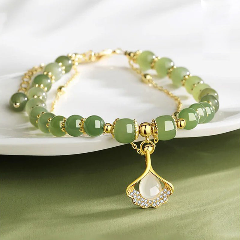 BowLift | Gold Plated Natural Jade Bracelet