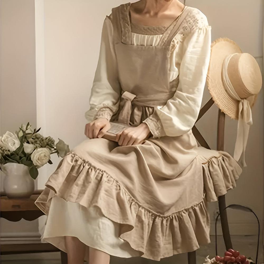 BowLift | Rustic Ruffle Linen Apron