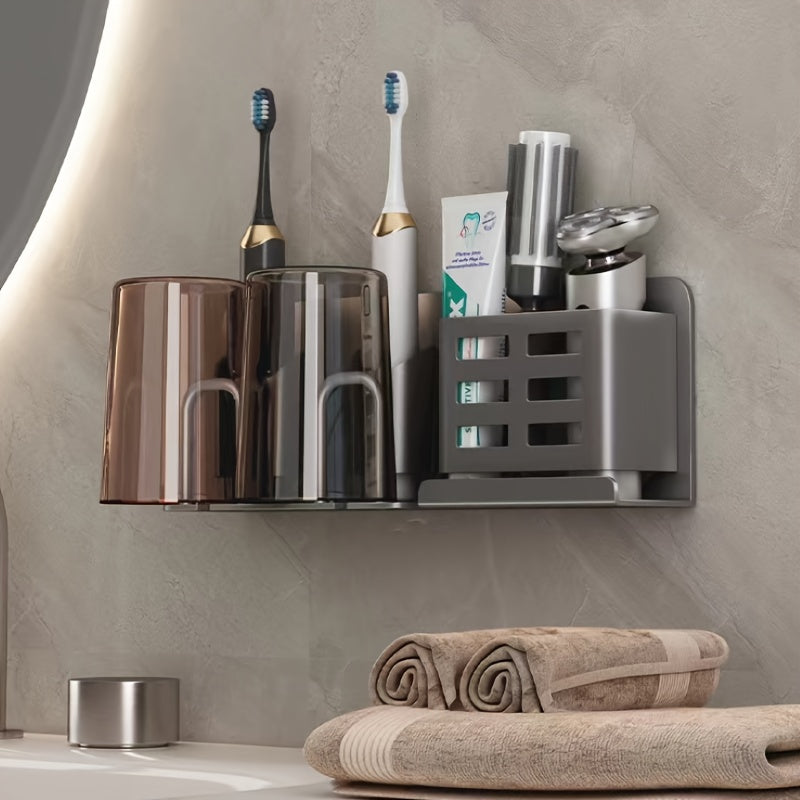 BowLift | BristleHub Wall-Mounted Electric Toothbrush Holder – Aluminium Bathroom Organiser with Drainage Holes