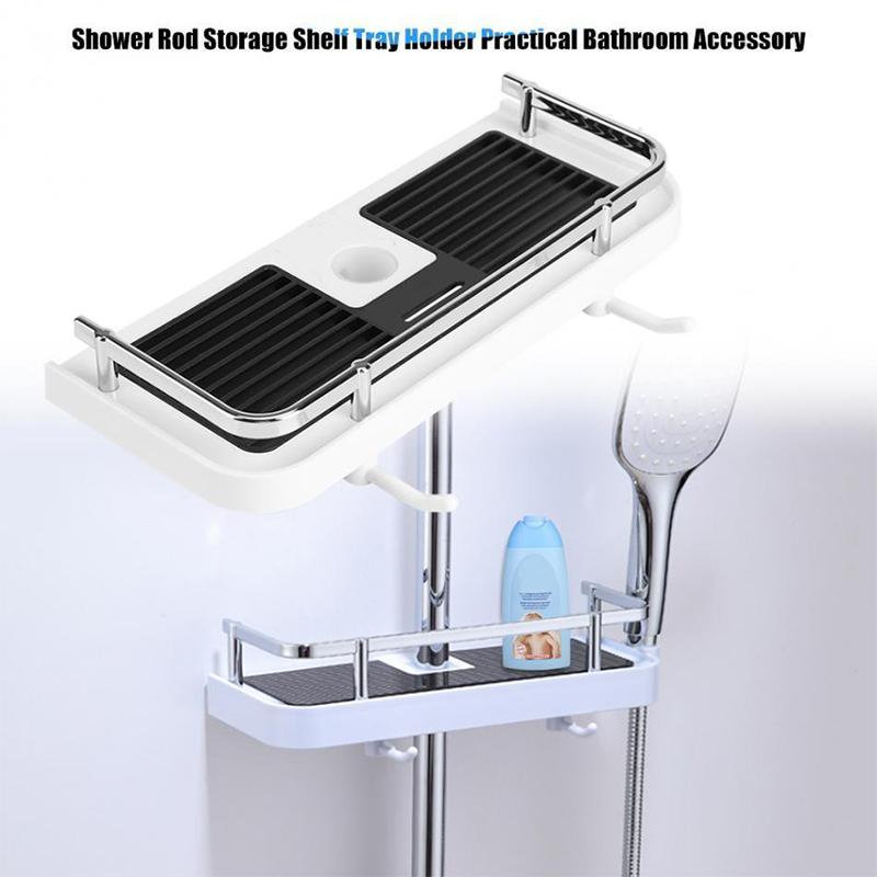 BowLift | Bathroom Shelf Caddy for Shower Rod, No Drilling Pole Shower Storage Shelf Holder