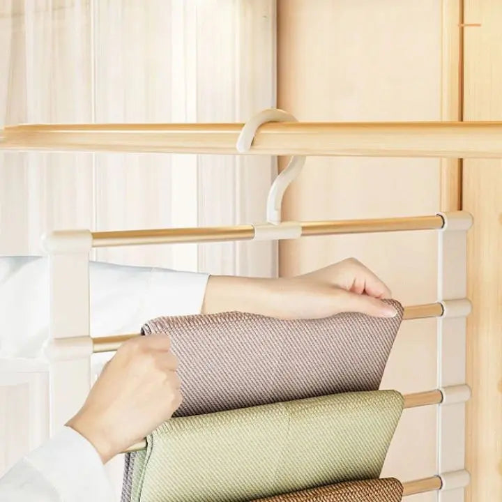 BowLift | 7 Rod Space-Saving Stainless Steel Trouser Hanger